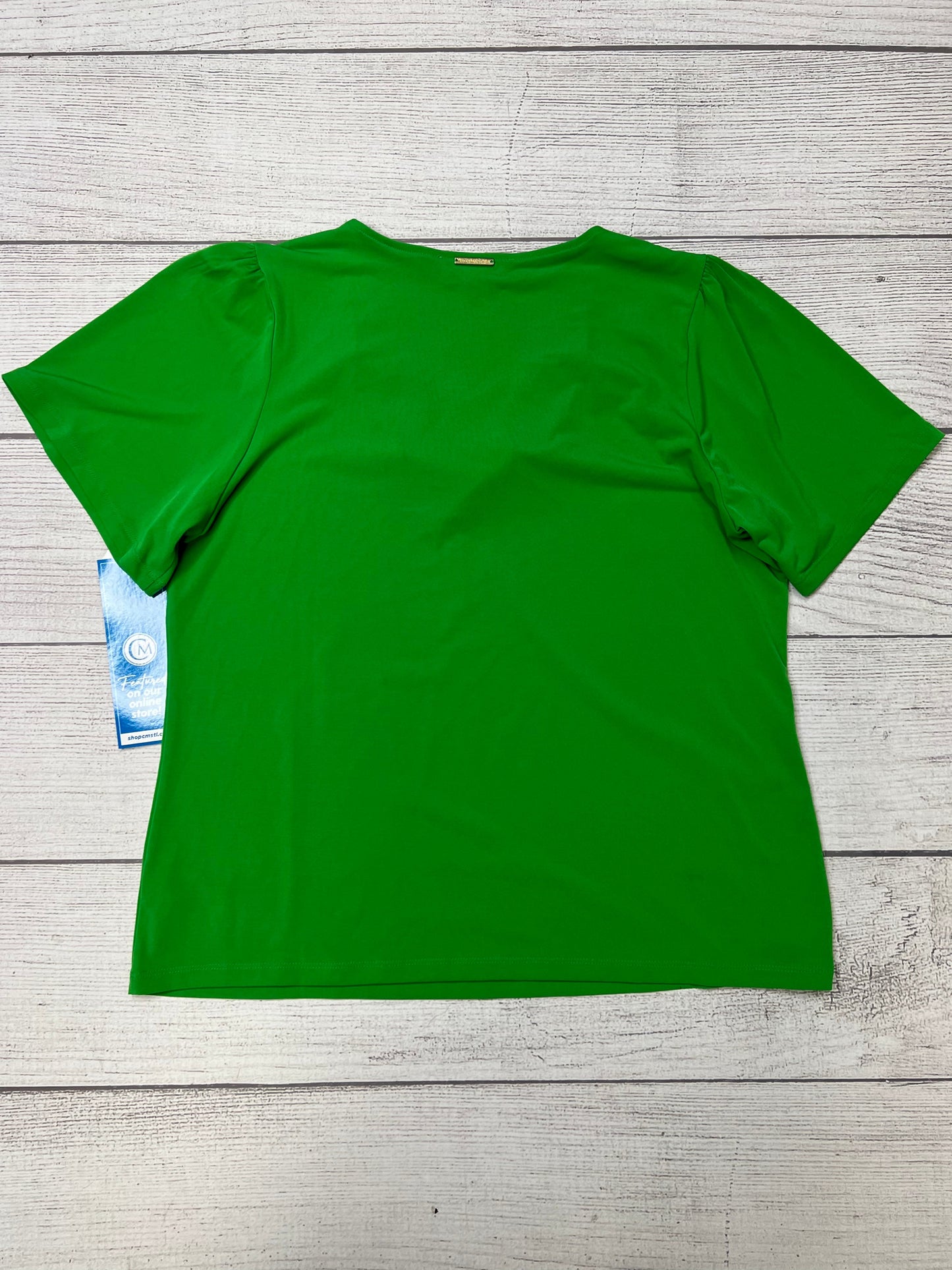 Green Top Short Sleeve Designer Michael Kors, Size L