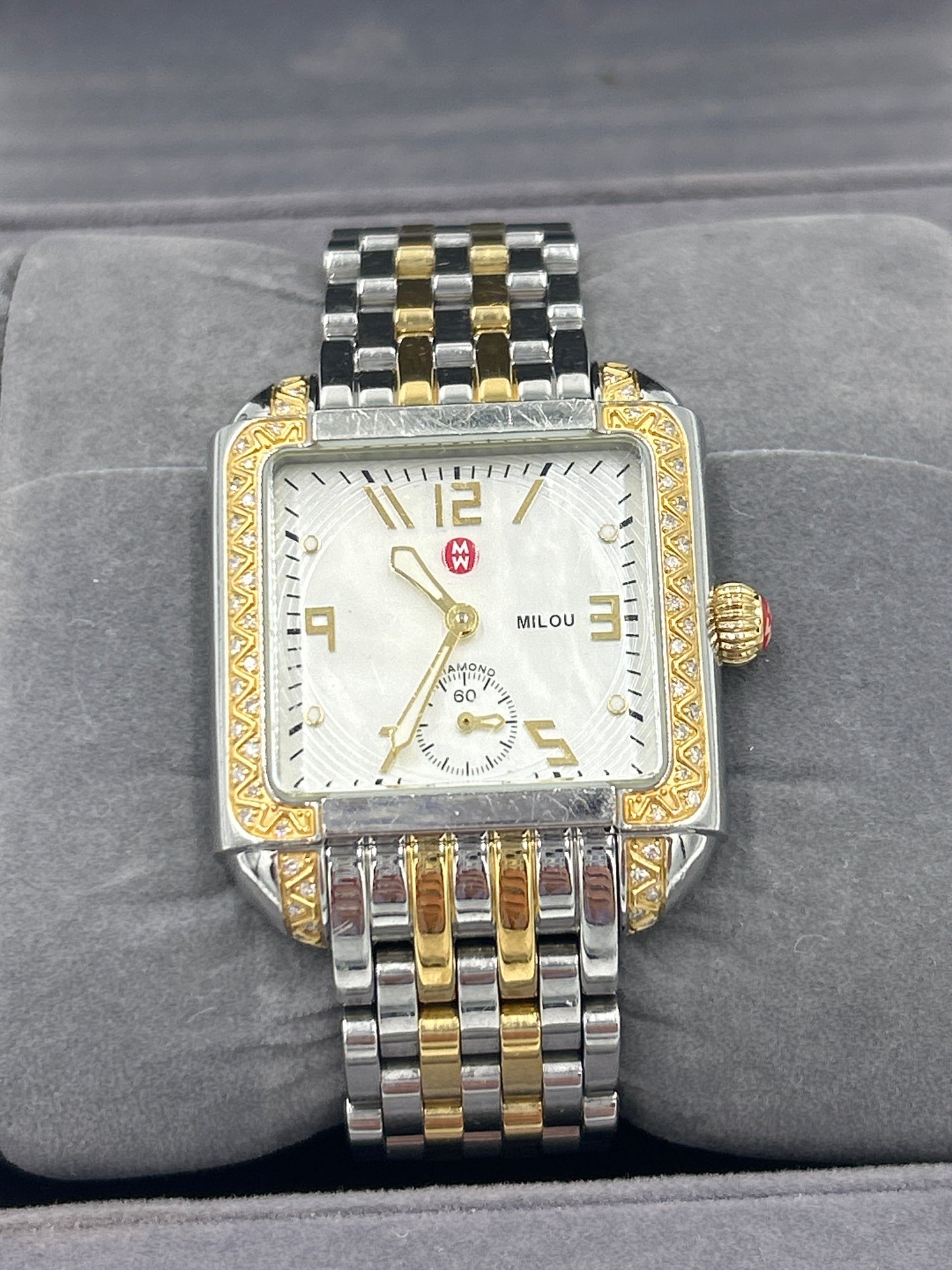 Michele Milou 33MM Diamond Designer Watch With Box