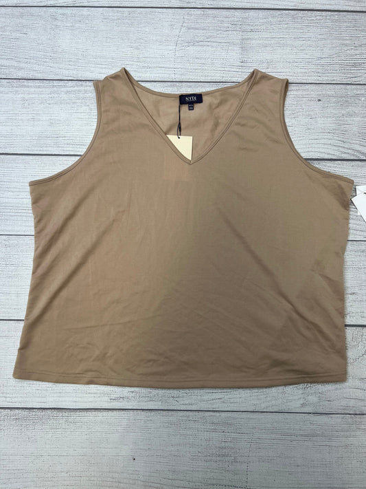 Tan Top Sleeveless Basic Not Your Daughters Jeans, Size 1x
