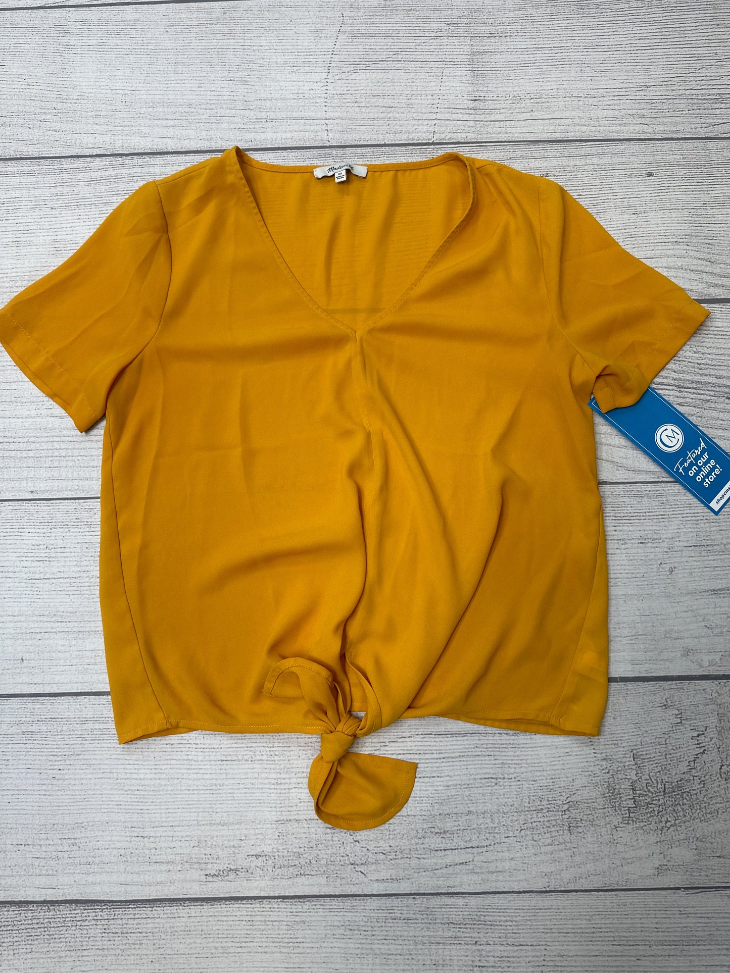 Yellow Top Short Sleeve Madewell, Size Xs