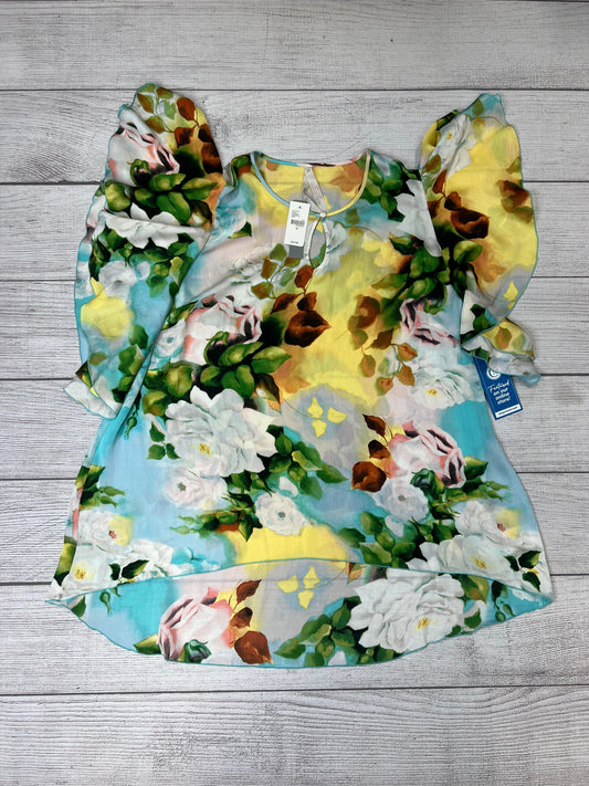 Floral Top Short Sleeve Seven 7, Size 2x