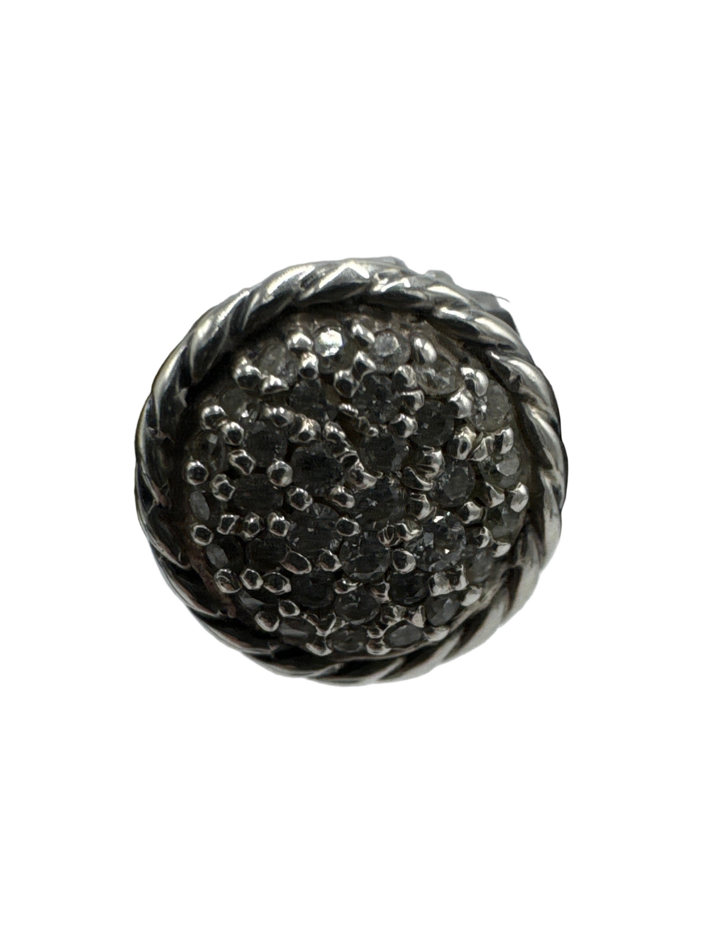 David Yurman Petite Black Pave Stud Diamond Luxury Designer Earrings