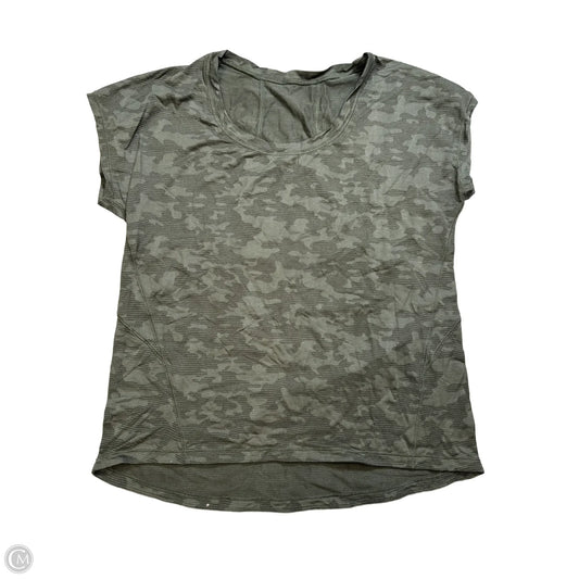 Athletic Top Short Sleeve By Lululemon In Green, Size: M