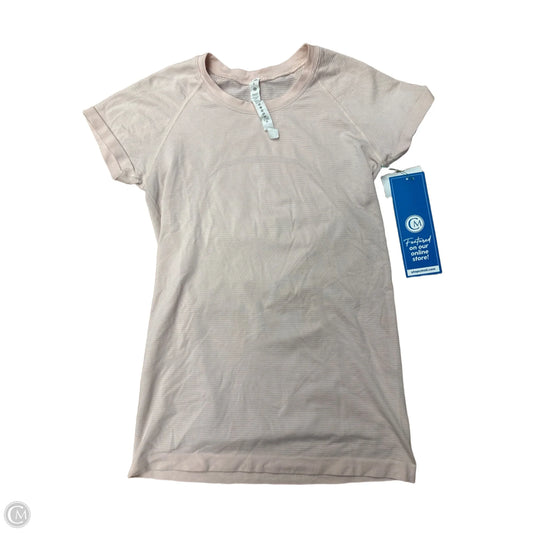 Athletic Top Short Sleeve By Lululemon In Pink, Size: 6