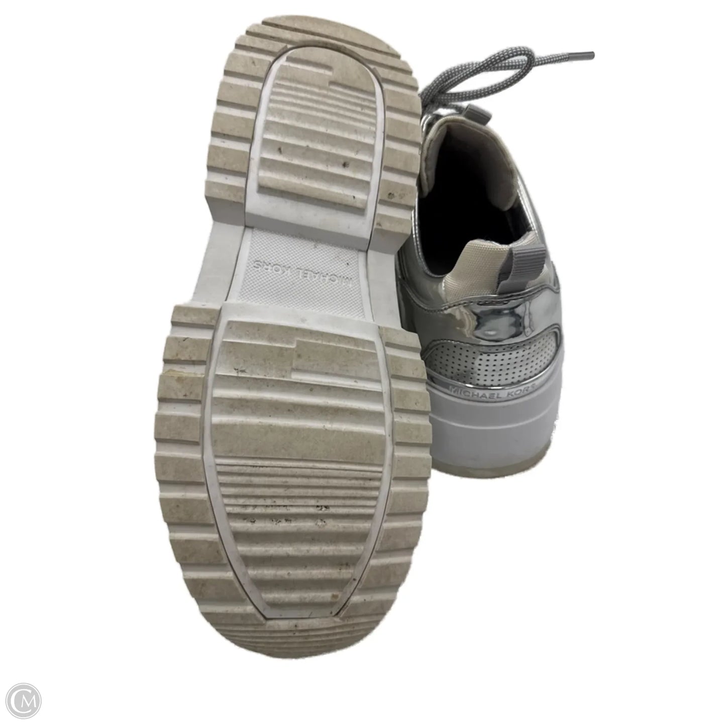 Shoes Designer By Michael Kors In Silver, Size: 10