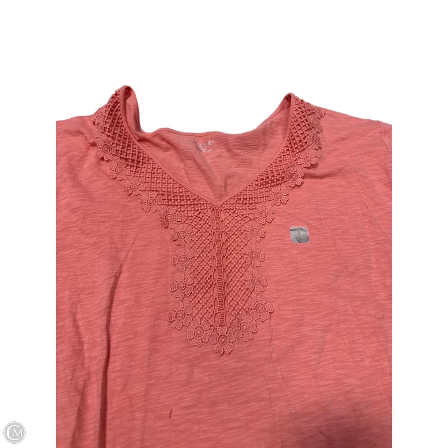 New! Top Short Sleeve By Catherines In Coral, Size: 4x