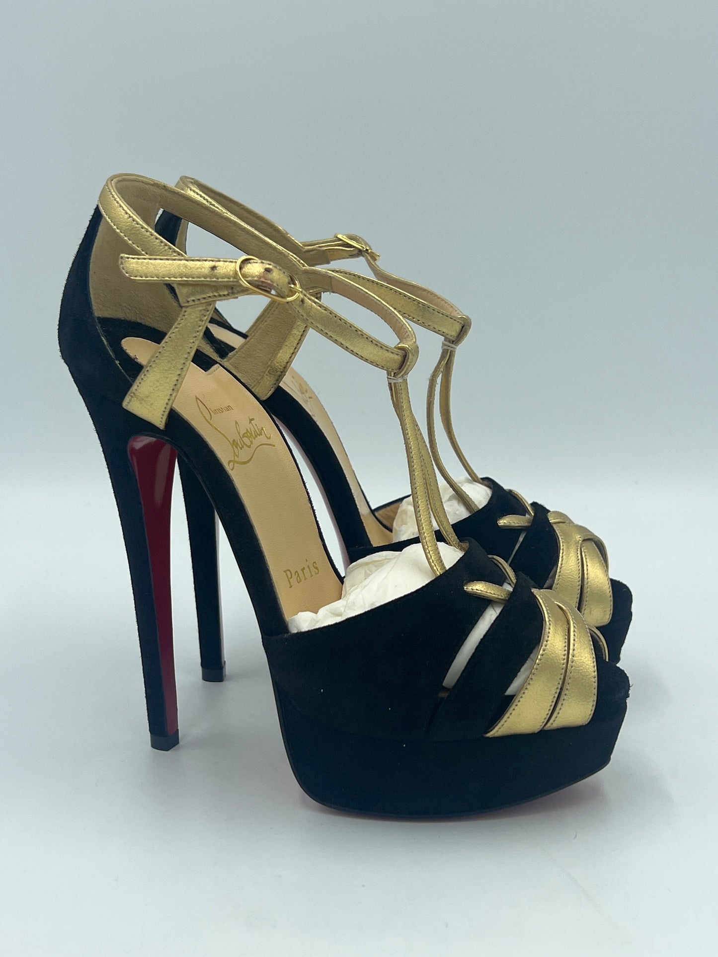 LIKE NEW! Christian Louboutin Glennalta Designer Peep Toes Size: 5