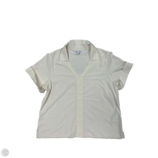 Athletic Top Short Sleeve By Athleta In Cream, Size: L