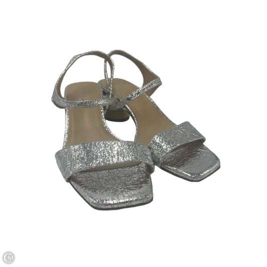 Sandals Heels Block By Franco Sarto In Silver, Size: 8.5