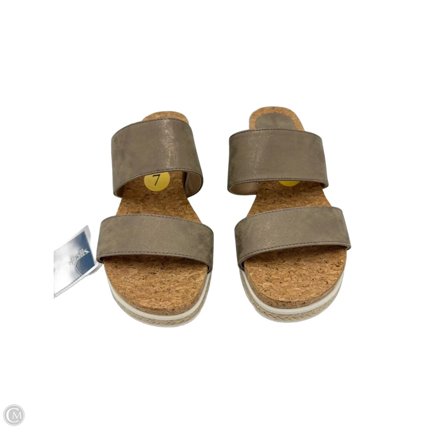New! Sandals Heels Block By Adrienne Vittadini In Bronze, Size: 7
