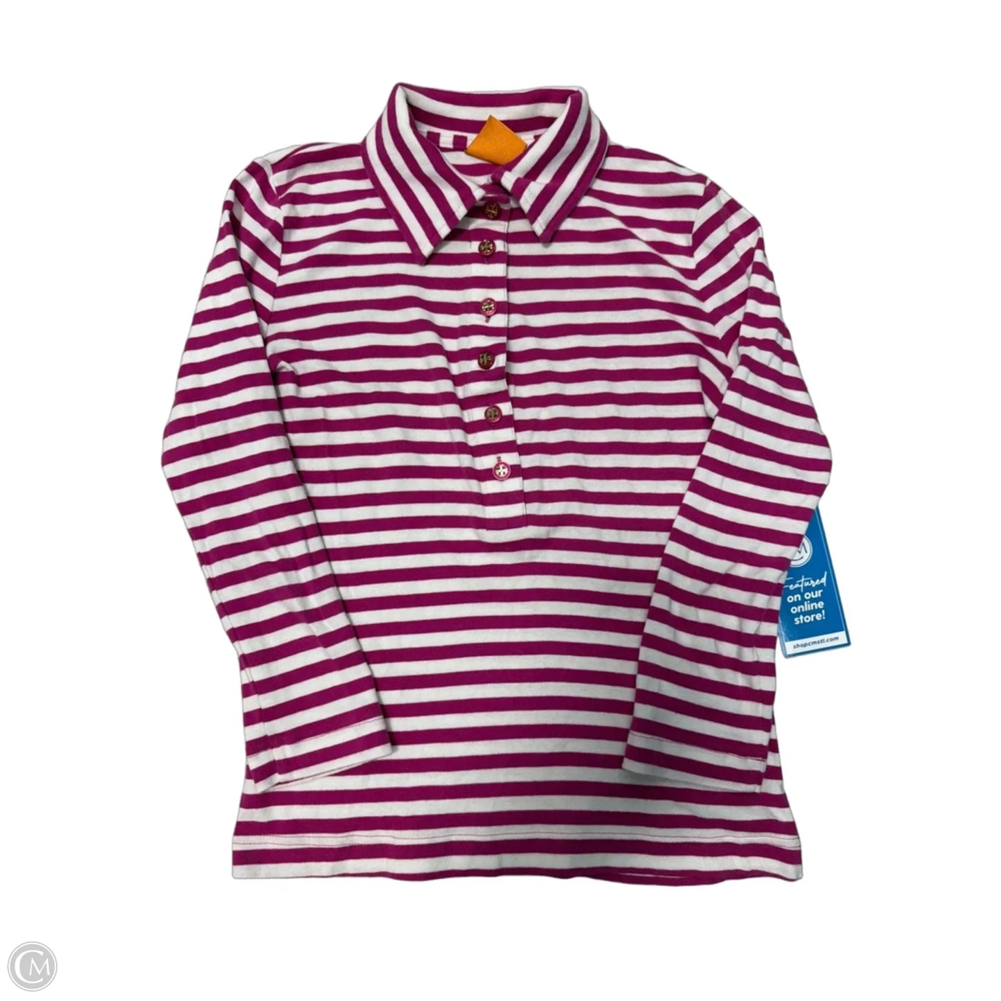 Top Long Sleeve Designer By Tory Burch In Striped Pattern, Size: S
