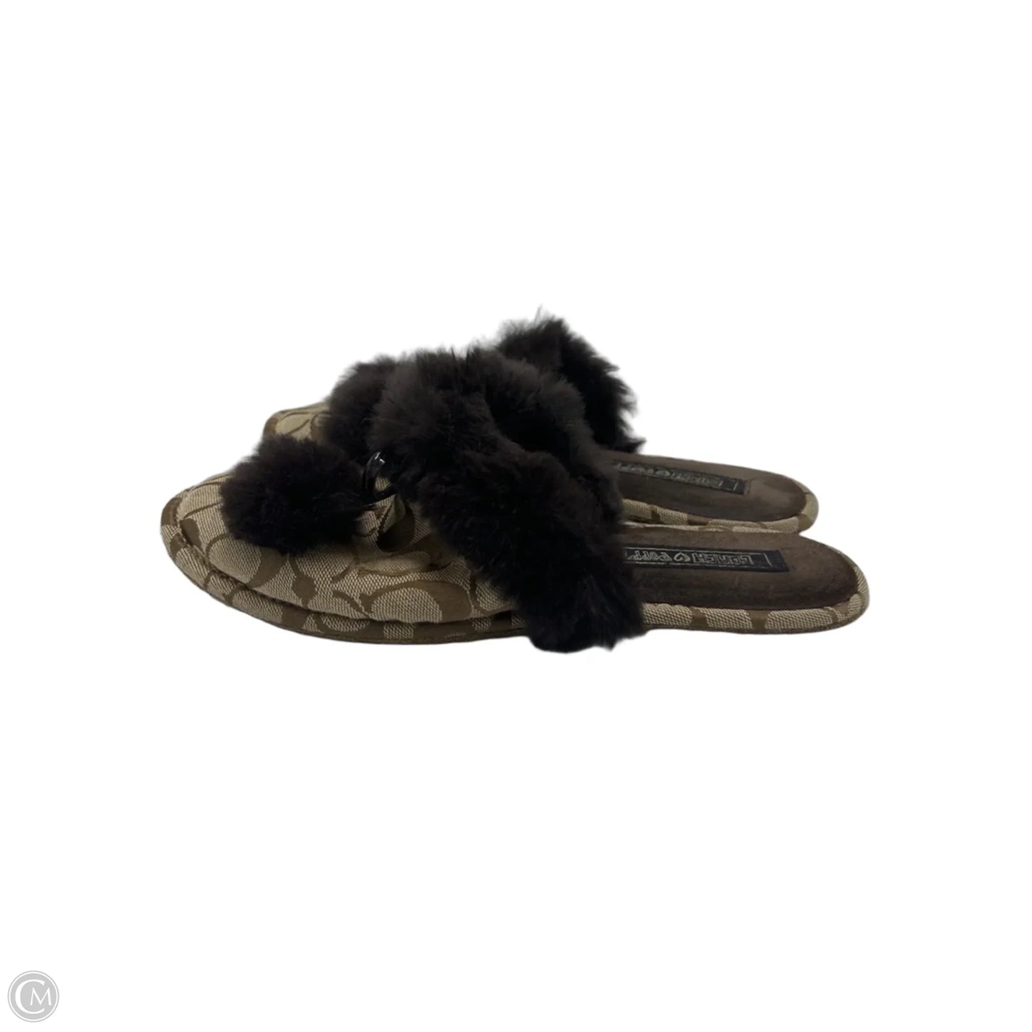 Slippers Designer By Coach In Brown, Size: 8