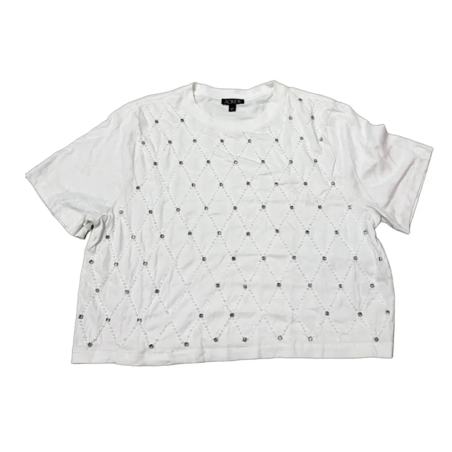 Top Short Sleeve By J. Crew In White, Size: L