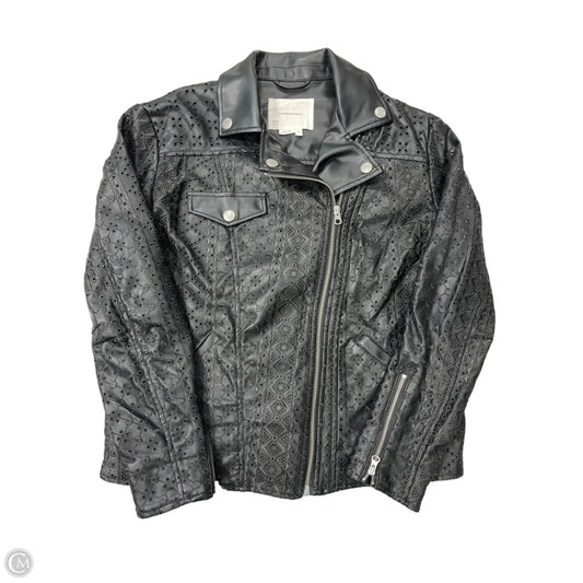 Jacket Moto Faux Leather By Anthropologie In Black, Size: Xs