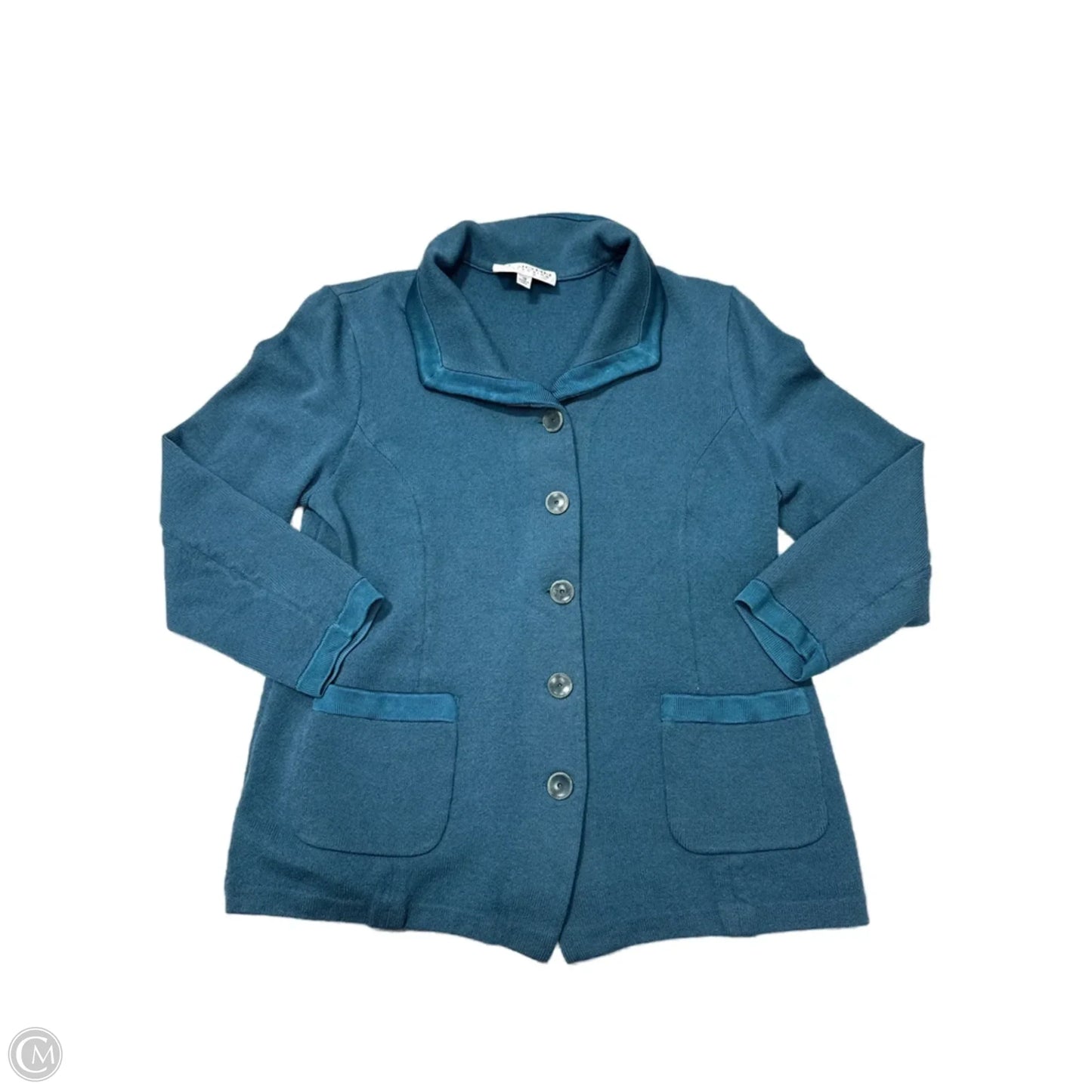 Blazer Luxury Designer By St John Collection In Blue, Size: L