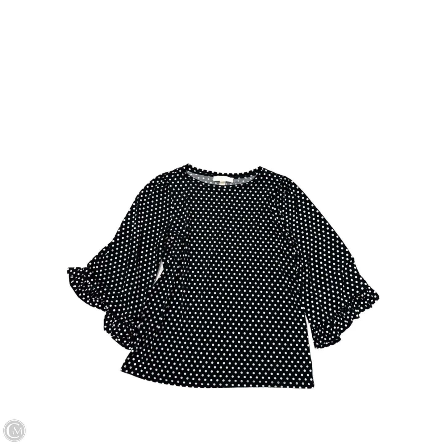 Top Long Sleeve By Michael By Michael Kors In Polkadot Pattern, Size: M