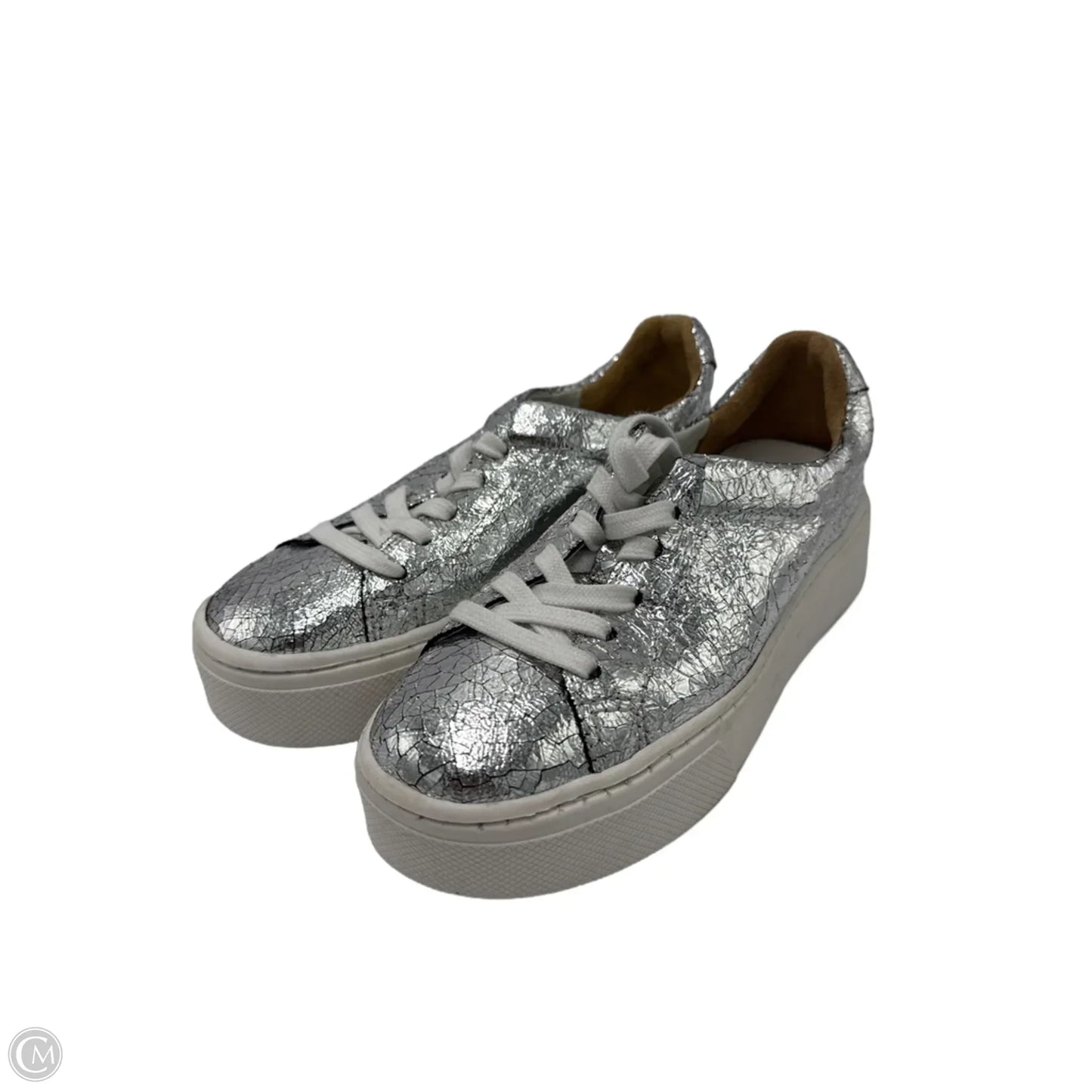 Shoes Sneakers By Schutz In Silver, Size: 6.5