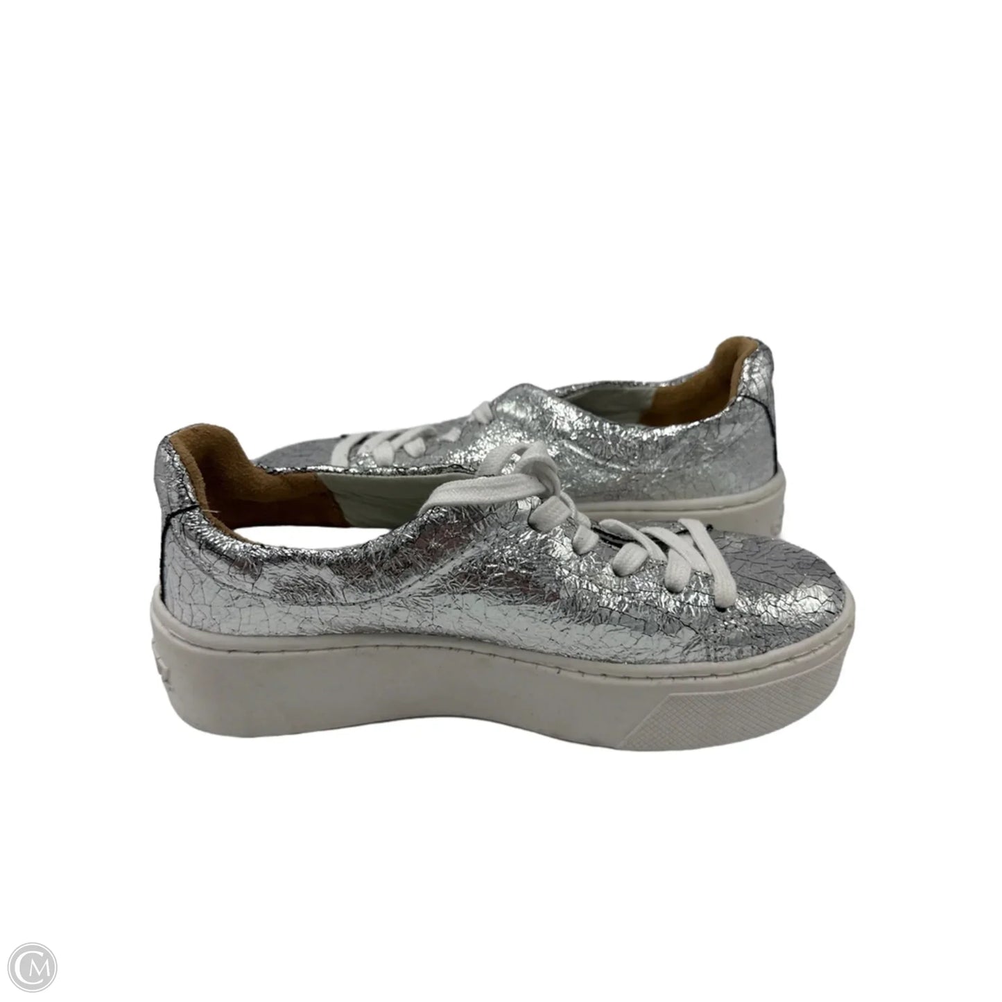 Shoes Sneakers By Schutz In Silver, Size: 6.5