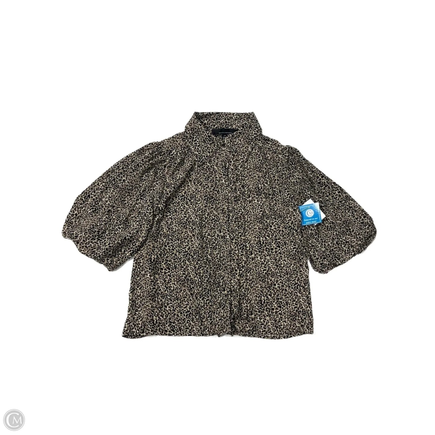 New! Top Short Sleeve By White House Black Market In Animal Print, Size: Xs