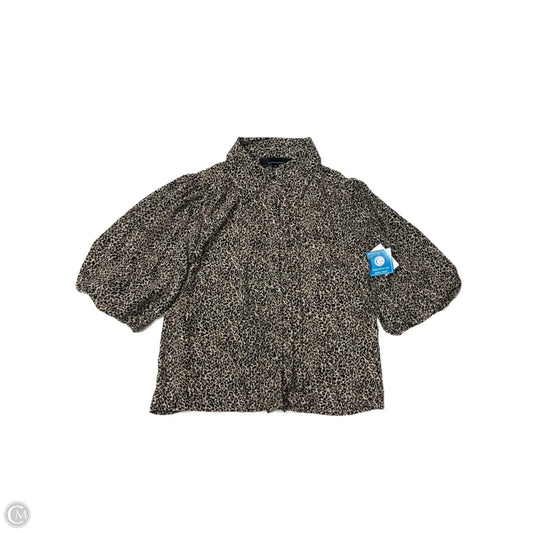 New! Top Short Sleeve By White House Black Market In Animal Print, Size: Xs