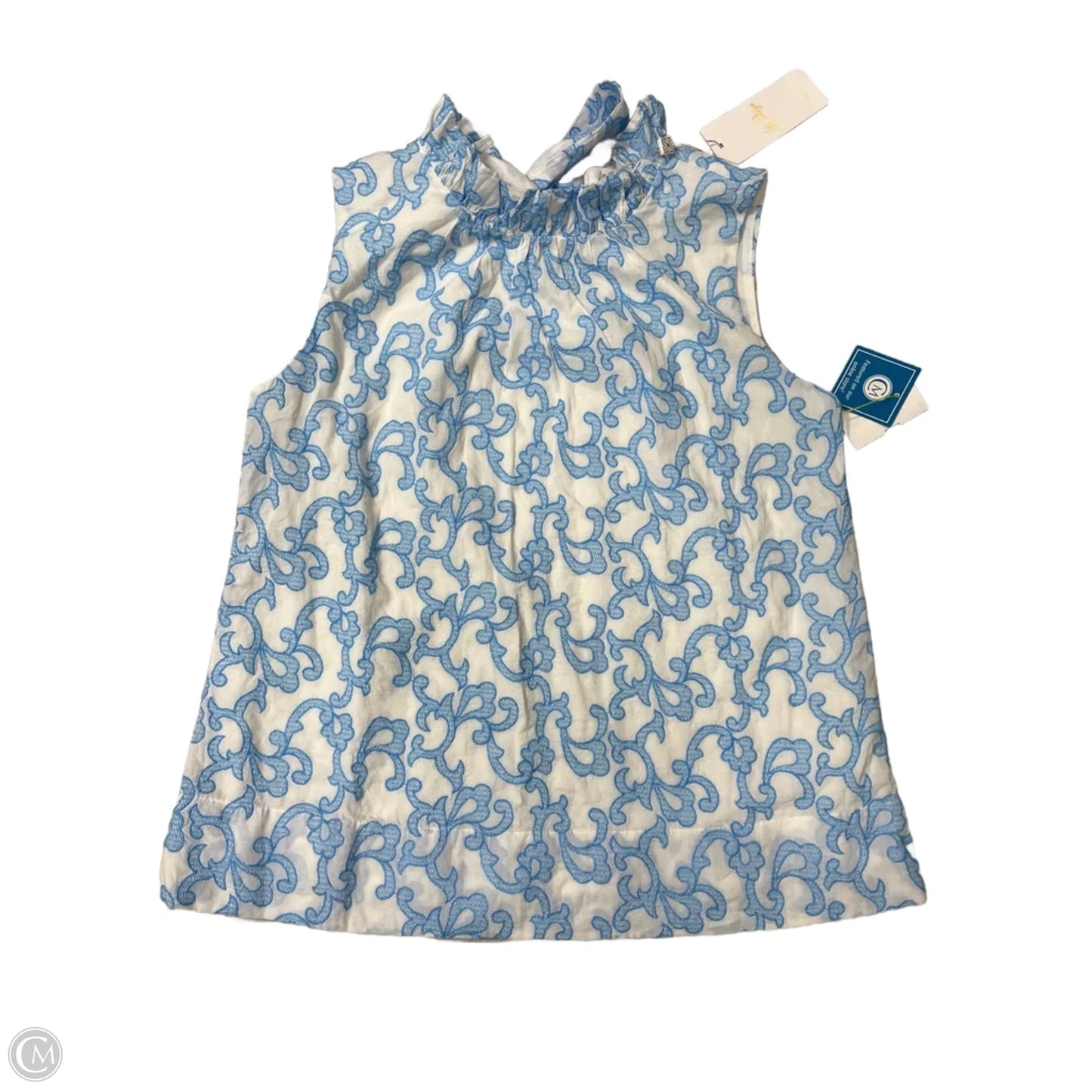 New! Top Designer By Lilly Pulitzer In Blue & White, Size: Xs