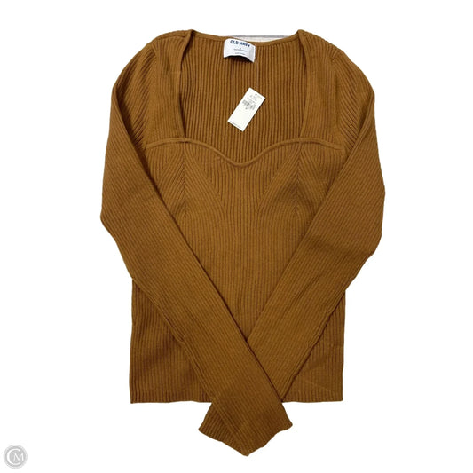 Top Long Sleeve By Old Navy In Brown, Size: M