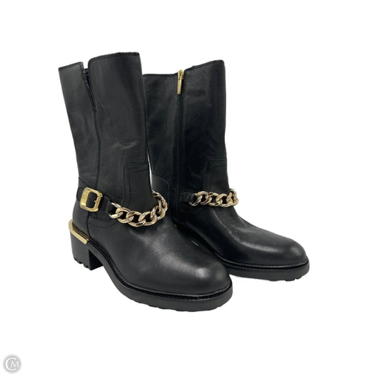 Boots Mid-Calf Heels By Vince Camuto In Black & Gold, Size: 7