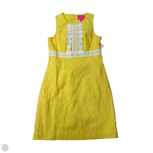 Dress Designer By Lilly Pulitzer In White & Yellow, Size: Xs