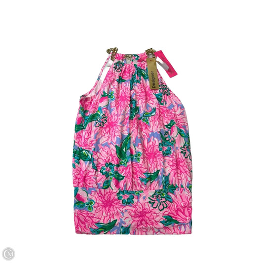 New! Top Sleeveless Designer By Lilly Pulitzer In Green & Pink, Size: Xs