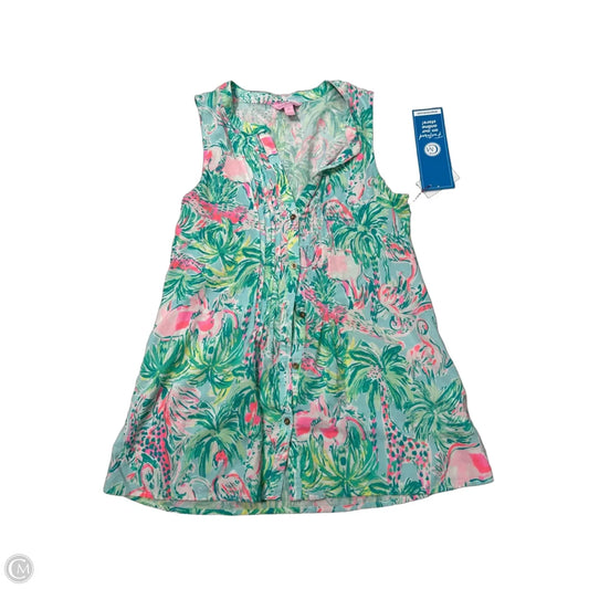 Top Sleeveless Designer By Lilly Pulitzer In Green & Pink, Size: Xs