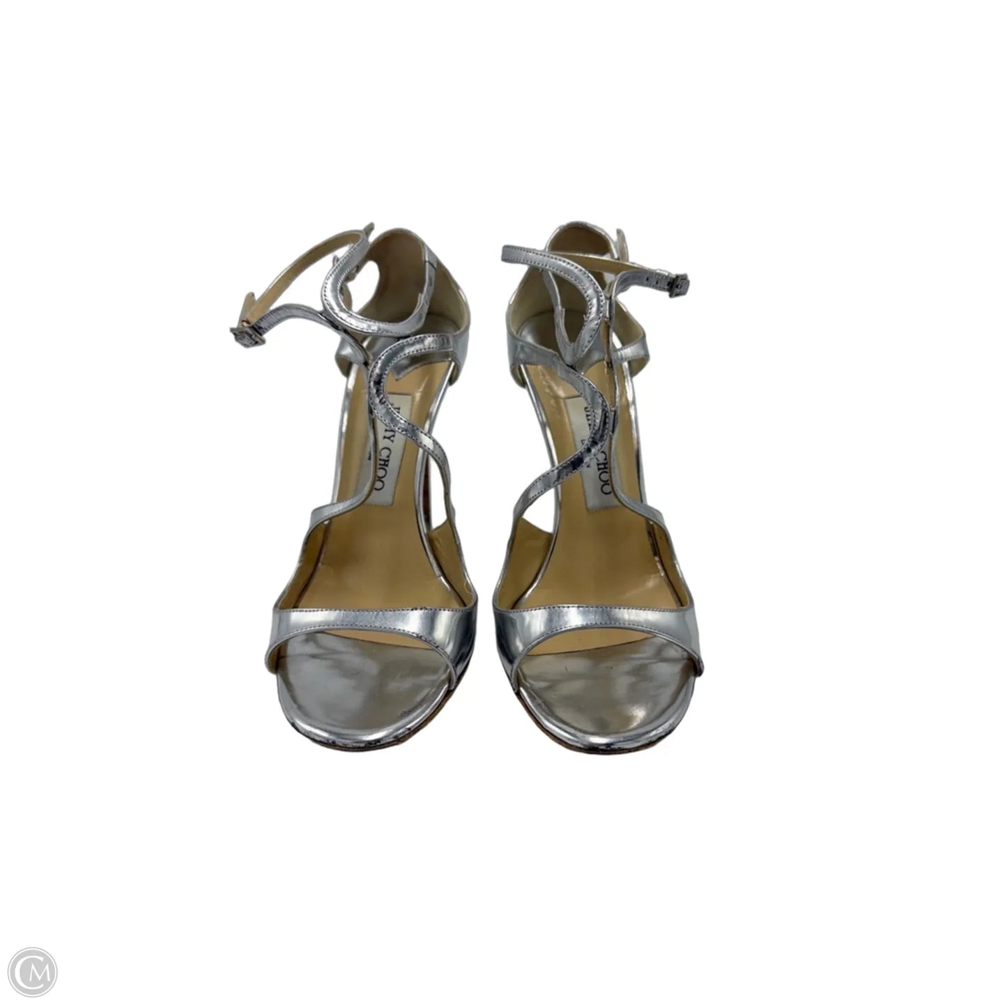 Shoes Luxury Designer By Jimmy Choo In Silver, Size: 8