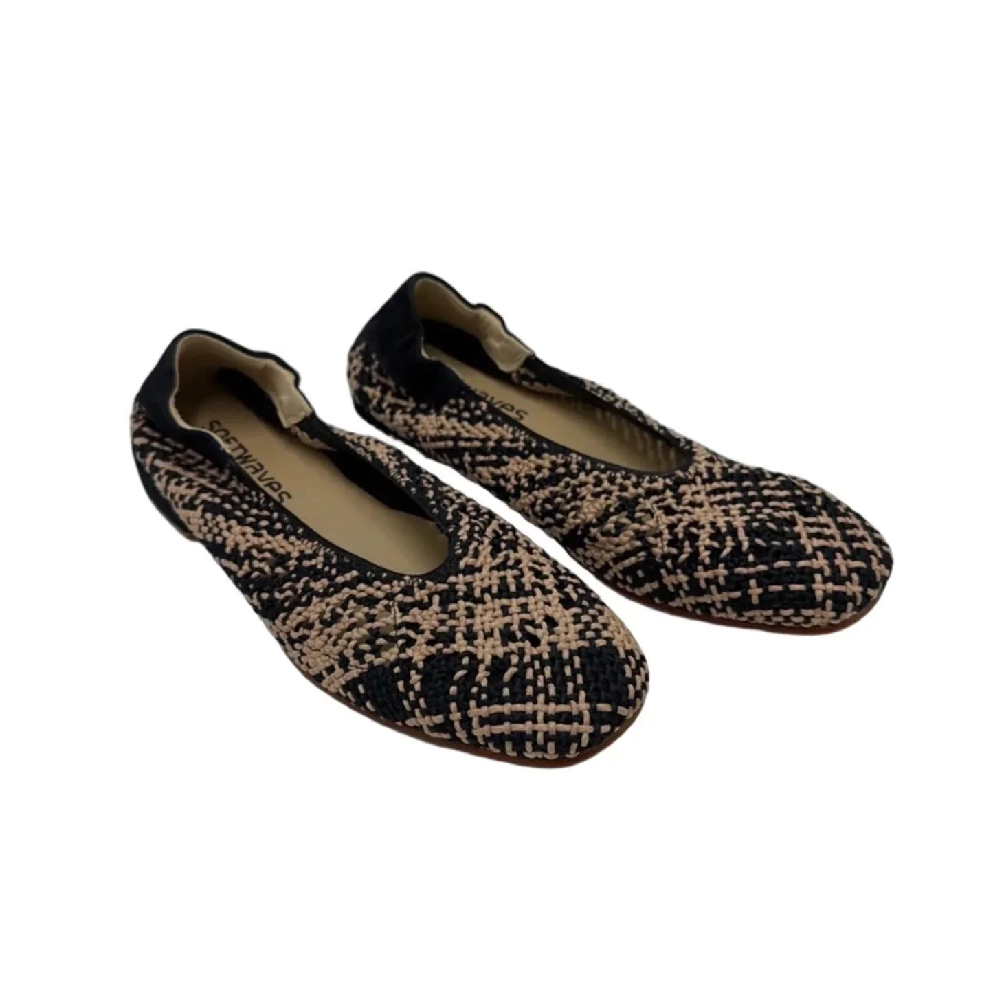 Shoes Flats By Softwaves In Black & Cream, Size: 8.5
