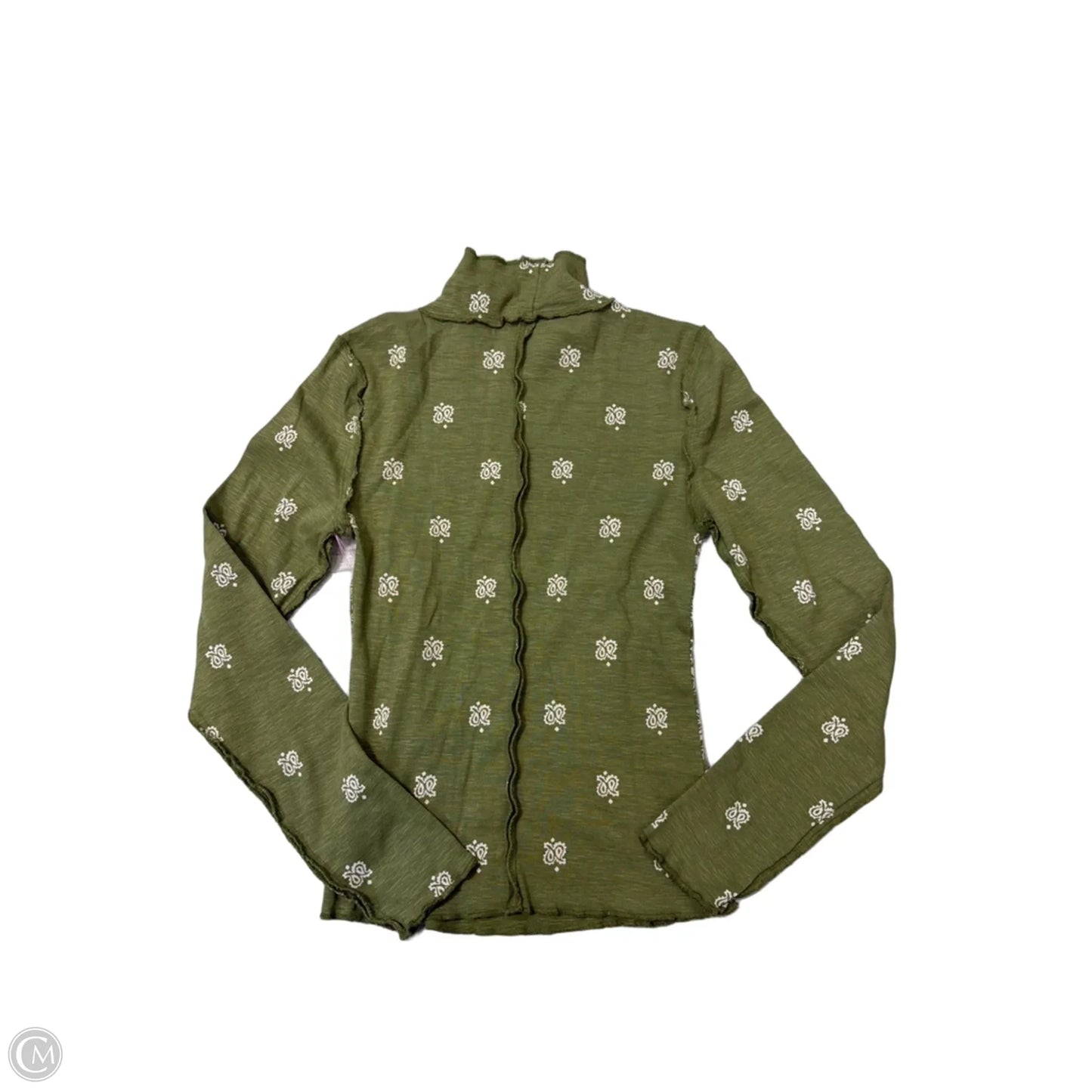 Top Long Sleeve By Pilcro In Cream & Green, Size: Xs