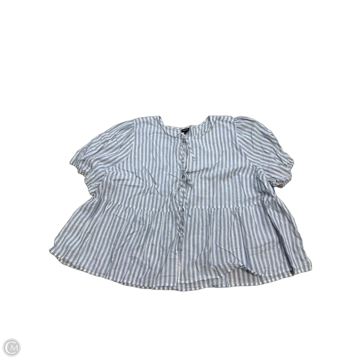 Top Short Sleeve By Torrid In Blue & White, Size: 3x