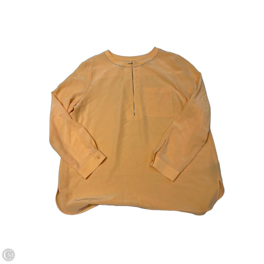 New! Lafayette 148 Orange Designer Long-Sleeve Top, Size XL