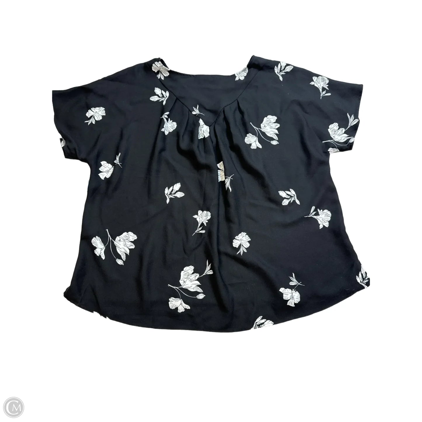 Top Short Sleeve By Vince Camuto In Black & White, Size: 1x