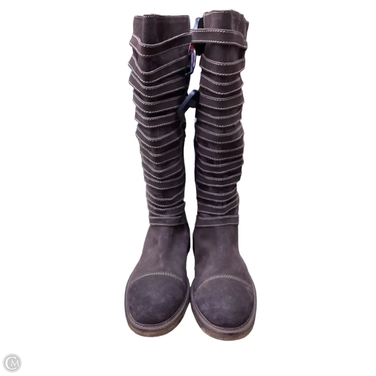 Boots Knee Flats By Clothes Mentor In Brown, Size: 10