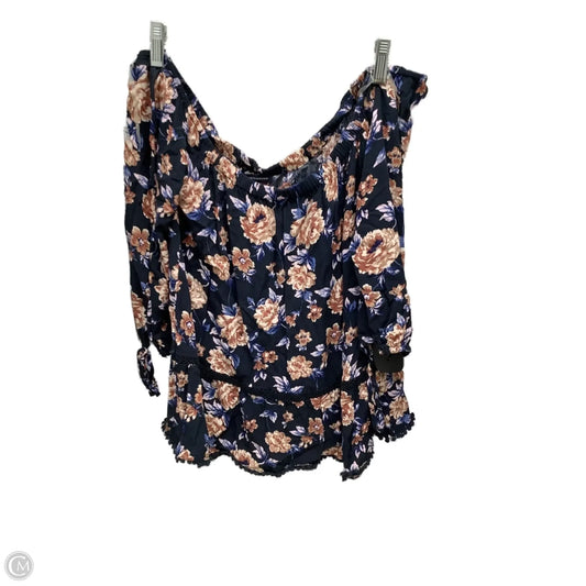 Top 3/4 Sleeve Basic By American Eagle In Floral, Size: M