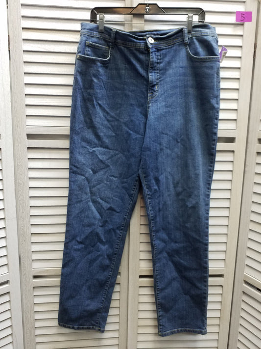 Blue Denim Jeans Straight Style And Company, Size 16