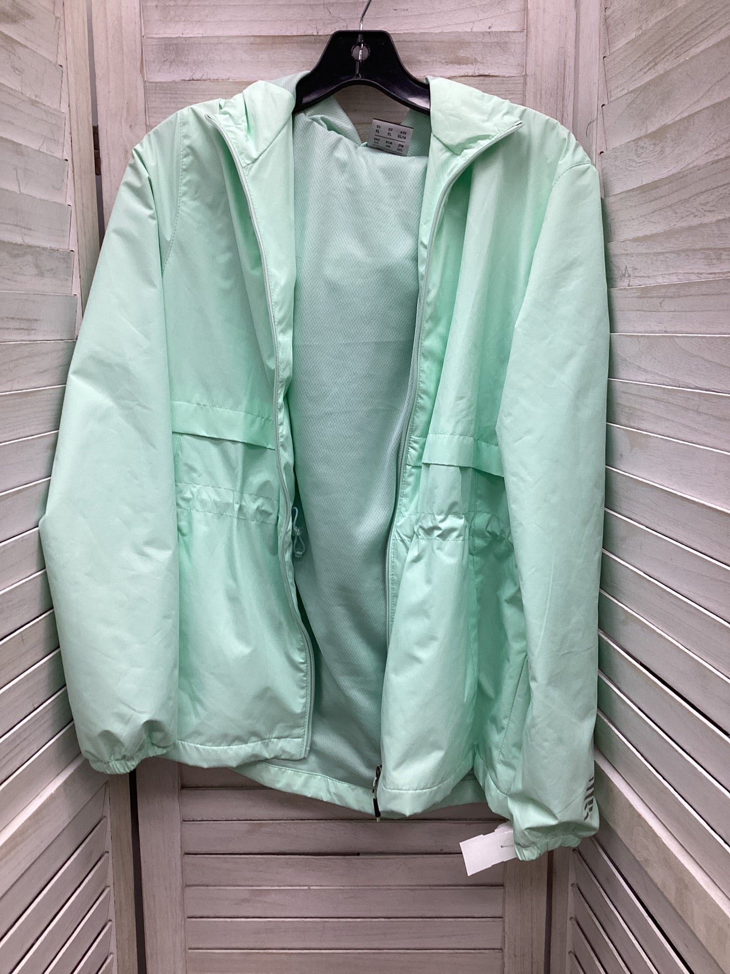 Jacket Windbreaker By New Balance In Green, Size: Xl