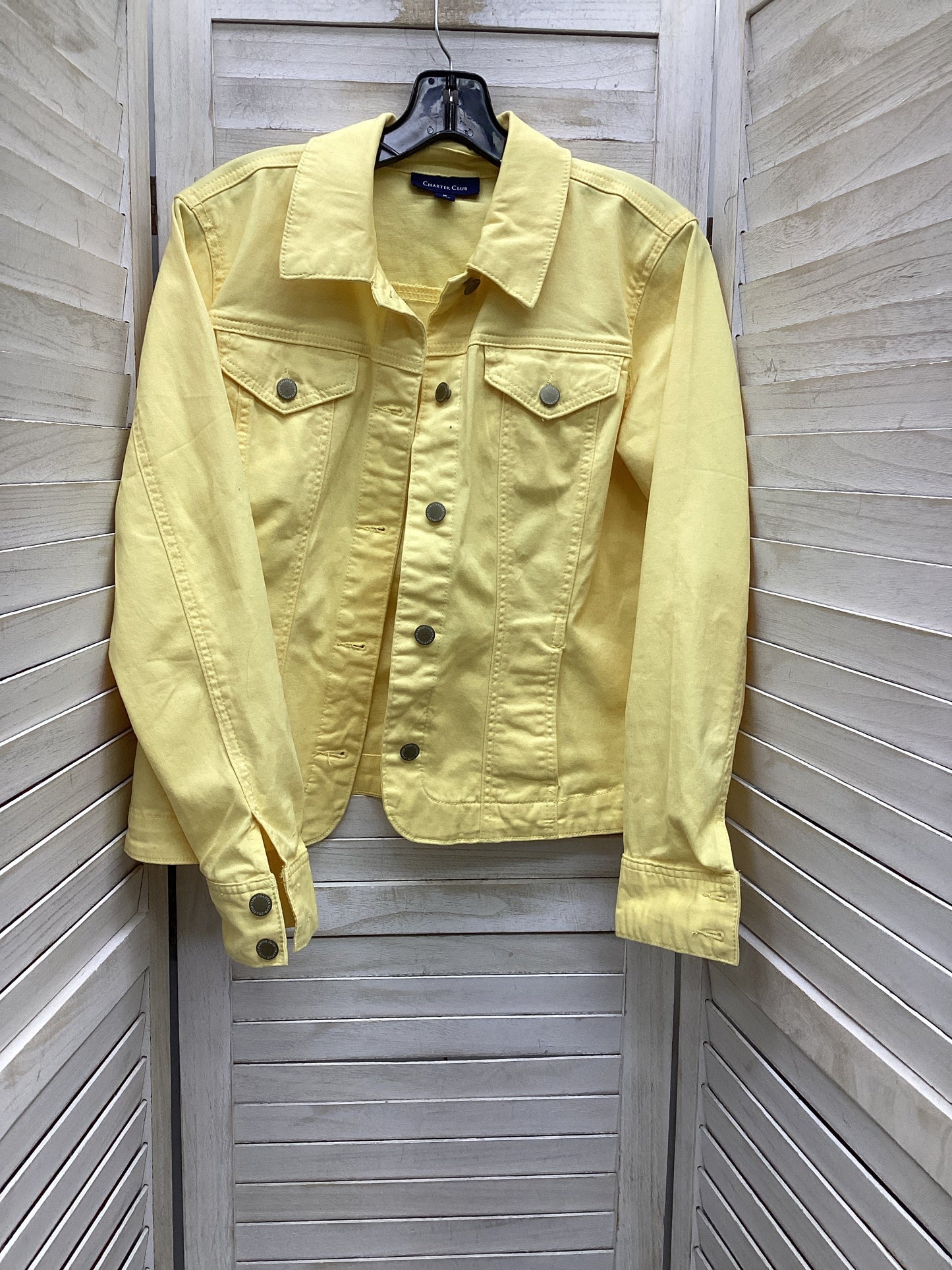 Jacket Denim By Charter Club In Yellow, Size: M