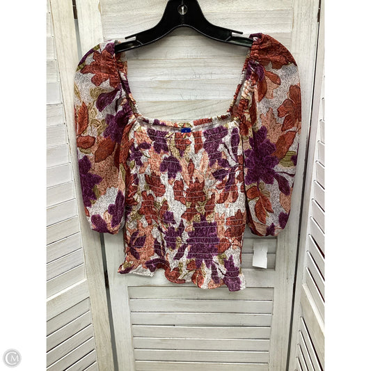 Blouse Short Sleeve By Old Navy In Floral Print, Size: S