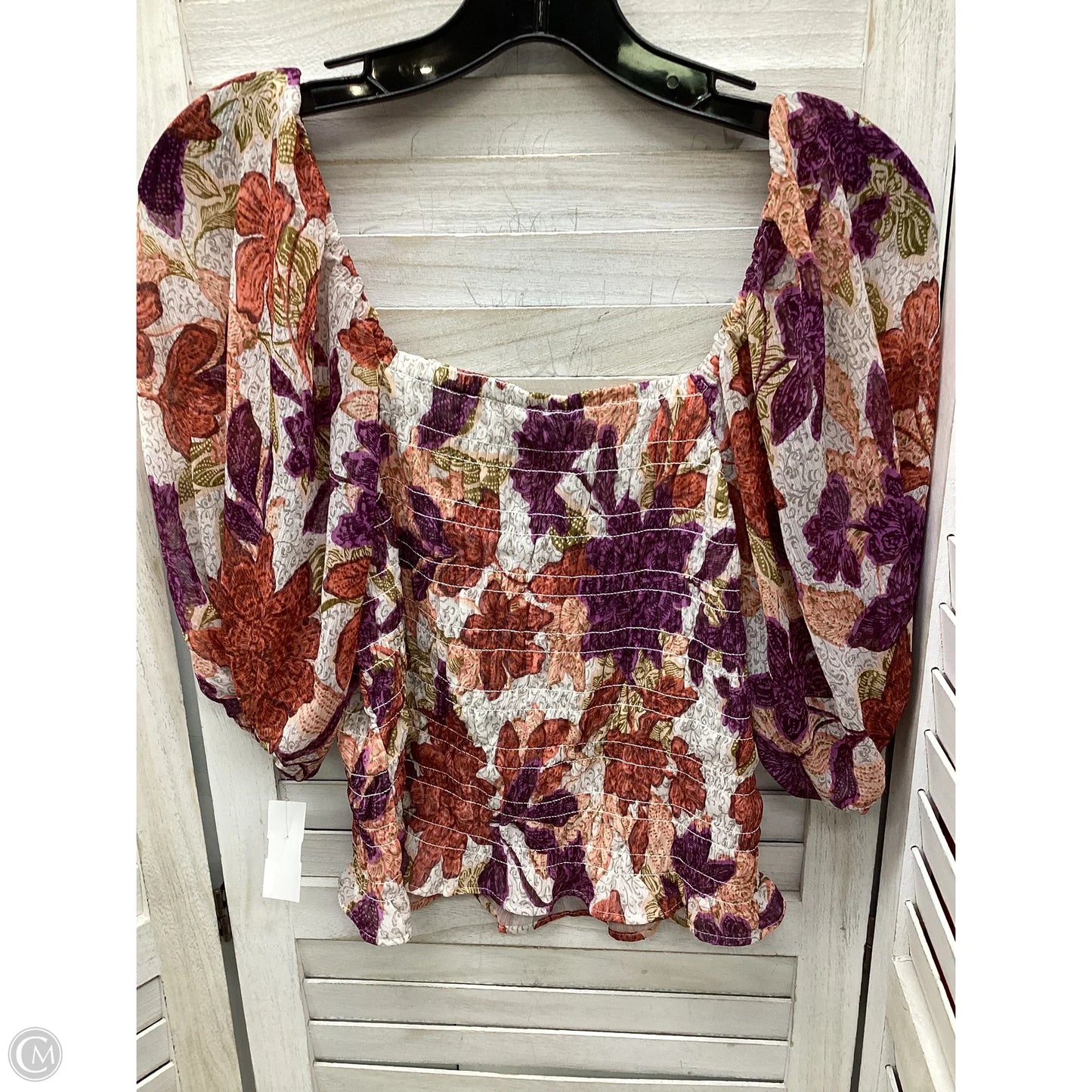 Blouse Short Sleeve By Old Navy In Floral Print, Size: S