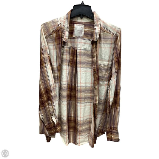 Top Long Sleeve By So In Plaid Pattern, Size: Xxl