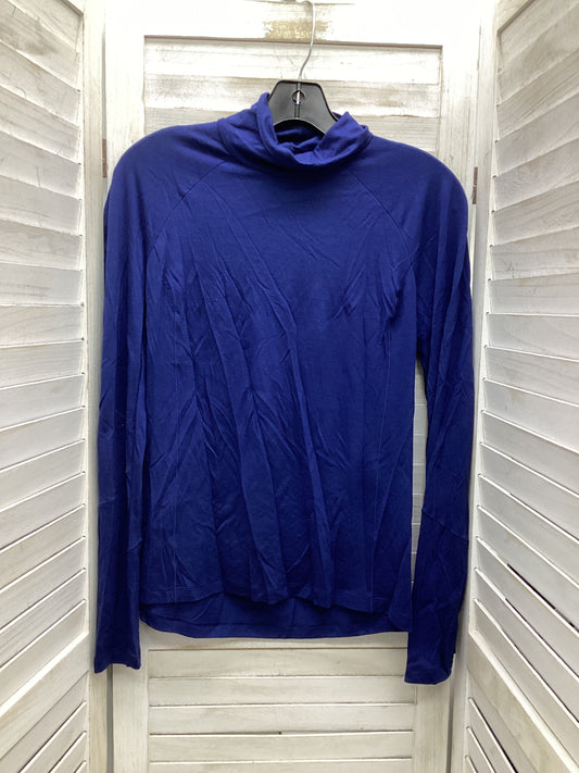 Athletic Top Long Sleeve Collar By Lululemon In Blue, Size: M