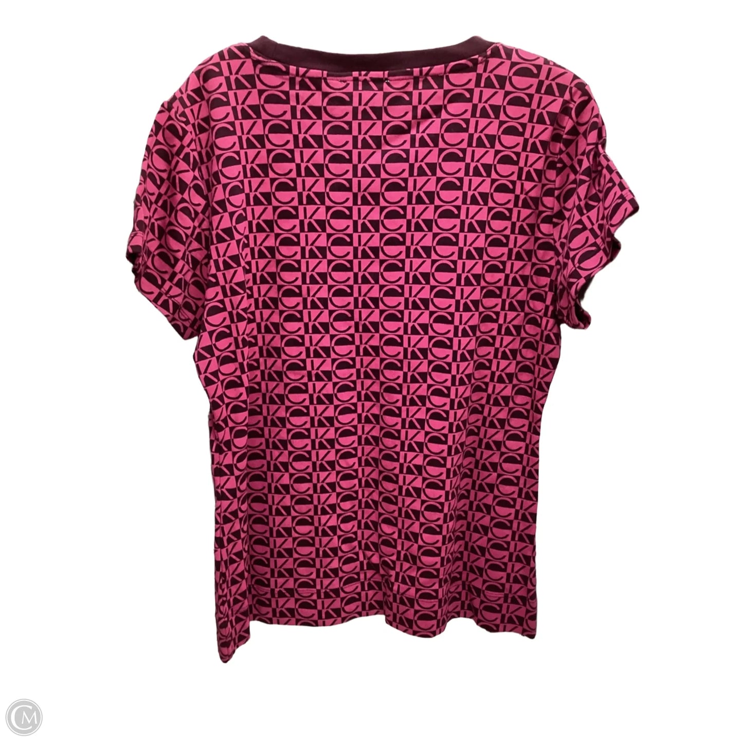 Top Short Sleeve By Calvin Klein In Maroon, Size: Xl