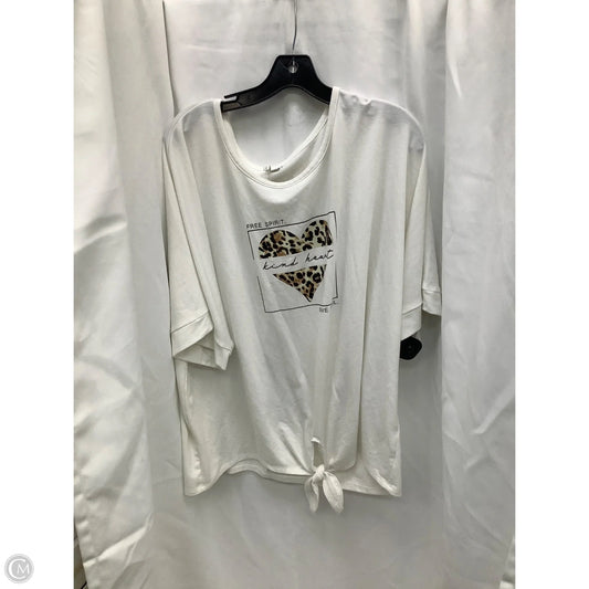 Top Short Sleeve By Cato In White, Size: Xl