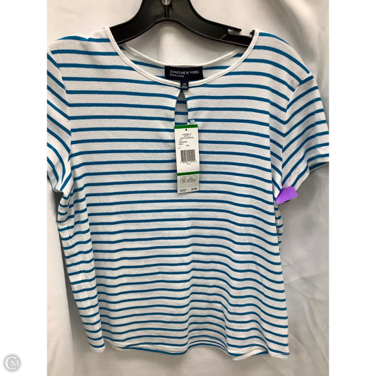 Top Short Sleeve By Jones New York In Striped Pattern, Size: L