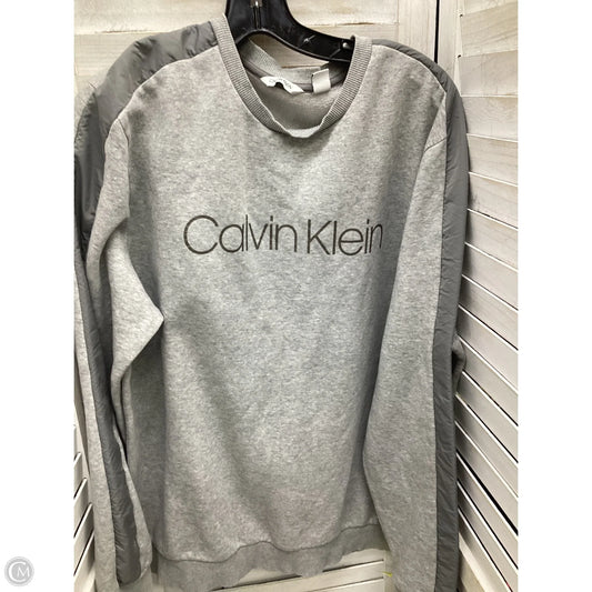 Sweatshirt Crewneck By Calvin Klein In Grey, Size: Xl