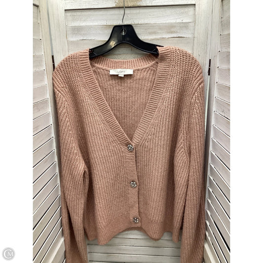 Sweater Cardigan By Loft In Pink, Size: Xxl